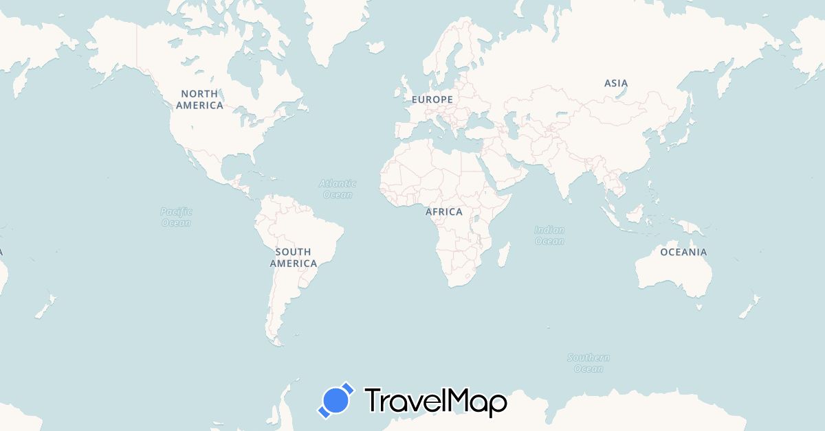 TravelMap itinerary: driving, bus, boat in Romania (Europe)